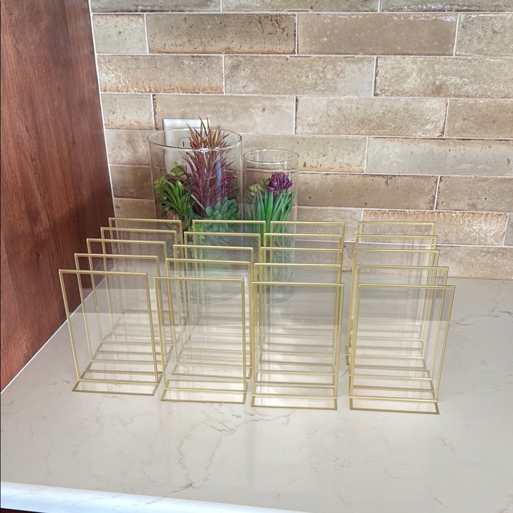 Gold Metal and Clear Acrylic File Divider Set - Home Storage & Organization